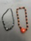 Lot of Two Colorful Faux Beaded 16in Long Fashion Necklaces