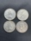 4 Count Lot of 80% Silver Canadian Quarters from Estate Collection