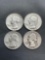 4 Count Lot of 90% Silver United States Washington Quarters from Estate Collection