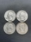 4 Count Lot of 90% Silver United States Washington Quarters from Estate Collection