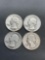 4 Count Lot of 90% Silver United States Washington Quarters from Estate Collection