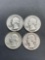 4 Count Lot of 90% Silver United States Washington Quarters from Estate Collection