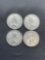 4 Count Lot of 80% Silver Canadian Quarters from Estate Collection