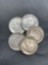 5 Count Lot of 90% Silver United States Roosevelt Dimes from Estate Collection