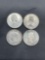 4 Count Lot of 80% Silver Canadian Quarters from Estate Collection