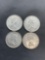 4 Count Lot of 80% Silver Canadian Quarters from Estate Collection