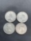 4 Count Lot of 80% Silver Canadian Quarters from Estate Collection