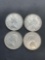 4 Count Lot of 80% Silver Canadian Quarters from Estate Collection