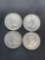 4 Count Lot of 80% Silver Canadian Quarters from Estate Collection