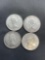 4 Count Lot of 80% Silver Canadian Quarters from Estate Collection