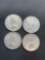 4 Count Lot of 80% Silver Canadian Quarters from Estate Collection