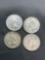 4 Count Lot of 80% Silver Canadian Quarters from Estate Collection