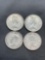 4 Count Lot of 80% Silver Canadian Quarters from Estate Collection