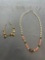 Lot of Two Faux Pearl Featured Gold-Tone Fashion Jewelry, One 22in Long Necklace & One 7in Long