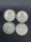 4 Count Lot of 80% Silver Canadian Quarters from Estate Collection