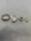 Lot of Four Various Size & Style Fashion Ring Bands
