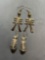 Lot of Two Fashion Pairs of Drop Earrings, One Bonefish & One Chinese Character