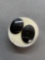 Lot of Two Oval Shaped Various Size Polished Black Obsidian Cabochon Gemstones