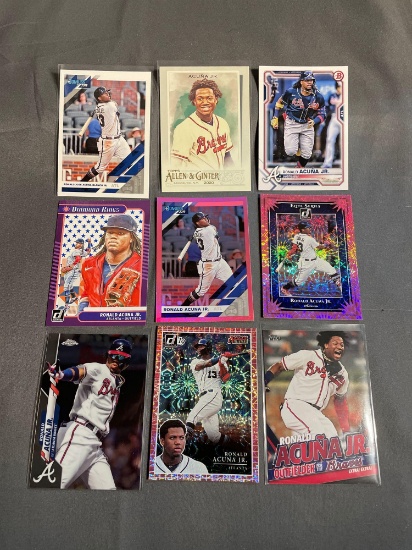 9 Card Lot of Ronald Acuna Jr. Baseball Cards