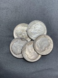 5 Count Lot of 90% Silver United States Roosevelt Dimes from Estate Collection