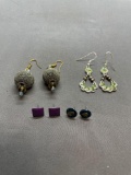 Lot of Four Various Style Pairs of Fashion Earrings