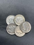 5 Count Lot of 90% Silver United States Roosevelt Dimes from Estate Collection