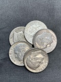 5 Count Lot of 90% Silver United States Roosevelt Dimes from Estate Collection