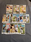 15 Count Lot Vintage 1974 Topps Baseball Cards from Estate