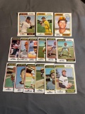 15 Count Lot Vintage 1974 Topps Baseball Cards from Estate