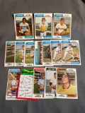 15 Count Lot Vintage 1974 Topps Baseball Cards from Estate