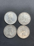 4 Count Lot of 80% Silver Canadian Quarters from Estate Collection