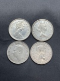 4 Count Lot of 80% Silver Canadian Quarters from Estate Collection