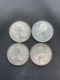 4 Count Lot of 80% Silver Canadian Quarters from Estate Collection