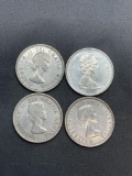 4 Count Lot of 80% Silver Canadian Quarters from Estate Collection