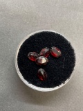 Lot of Five Oval Faceted Loose Garnet Gemstones