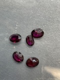 Lot of Five Oval Faceted Loose Garnet Gemstones