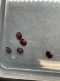 Lot of Five Oval Faceted Loose Garnet Gemstones