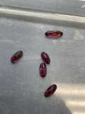 Lot of Five Oval Faceted Loose Garnet Gemstones