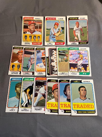 15 Count Lot Vintage 1974 Topps Baseball Cards from Estate