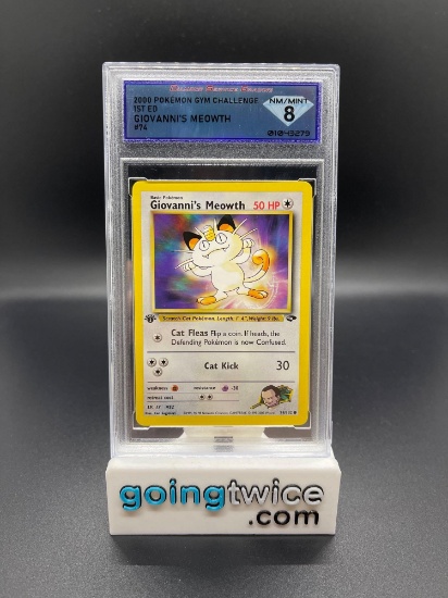 DSG Graded 2000 Pokemon Gym Challenge 1st Edition #74 GIOVANNI'S MEOWTH Trading Card - NM/MINT 8