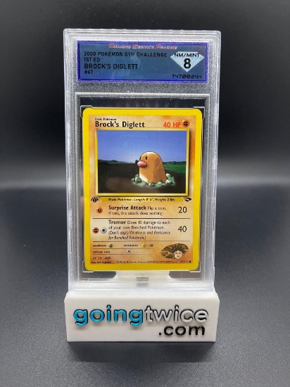 DSG Graded 2000 Pokemon Gym Challenge 1st Edition #74 GIOVANNI'S MEOWTH Trading Card - NM/MINT 8