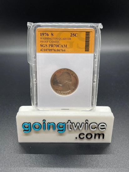 1976-S United States Washington Quarter Proof Cameo SGS PR70CAM