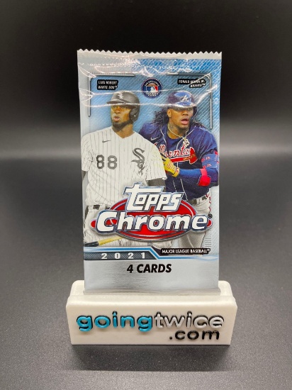 Factory Sealed 2021 Topps Chrome Baseball 4 Card Pack