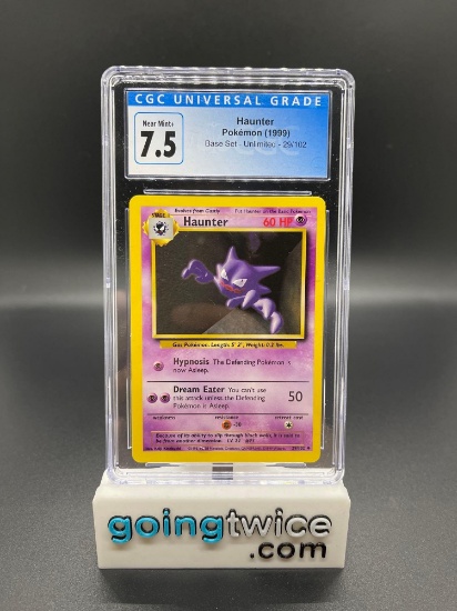 CGC Graded 1999 Pokemon Base Set Unlimited #29 HAUNTER Trading Card - NEAR MINT+ 7.5