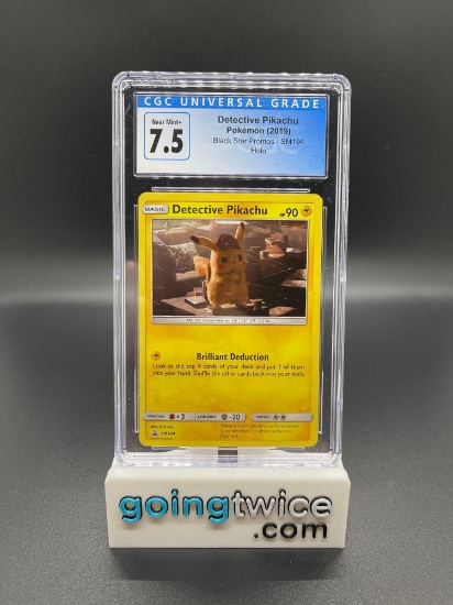 CGC Graded 2019 Pokemon Black Star Promos Holo #SM194 DETECTIVE PIKACHU Trading Card - NEAR MINT+