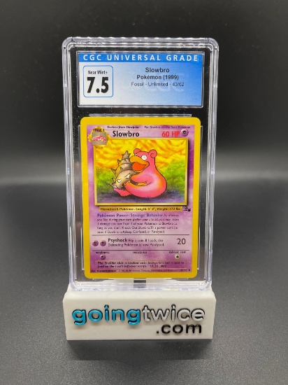 CGC Graded 1999 Pokemon Fossil Unlimited #43 SLOWBRO Trading Card