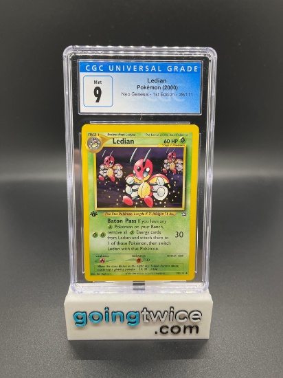 CGC Graded 2000 Pokemon Neo Genesis 1st Edition #39 LEDIAN Trading Card