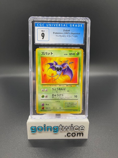 CGC Graded 1997 Pokemon Japanese The Mystery of the Fossils #041 ZUBAT Trading Card