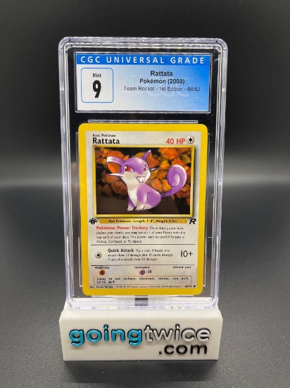 CGC Graded 2000 Pokemon Team Rocket 1st Edition #66 RATTATA Trading Card