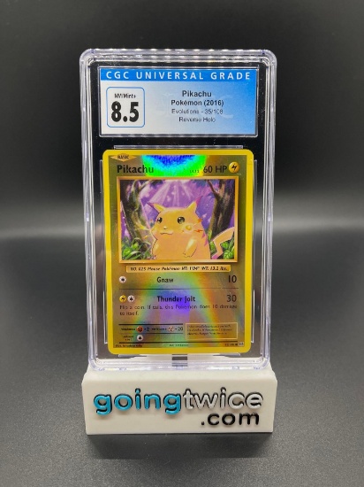 CGC Graded 2016 Pokemon Evolutions PIKACHU Reverse Holofoil Trading Card